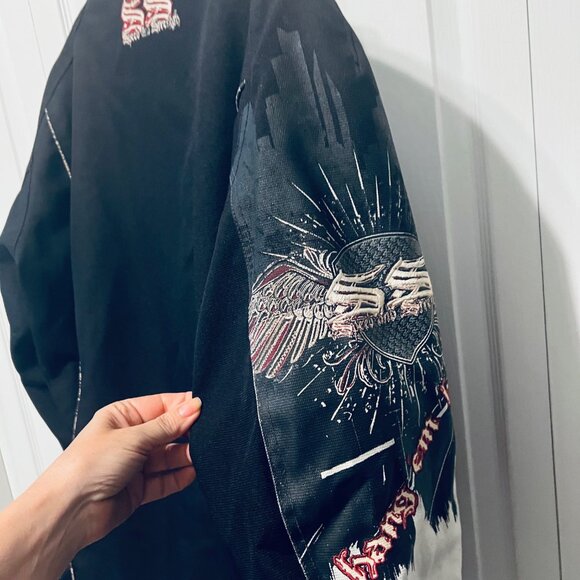 Speed & Strength Gear-Men's X Large Lined Motorcycle Jacket-Hang em High-Bl/Red - Picture 11 of 16